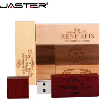 JASTER горячая продажа лазерной гравировки (бесплатный логотип на заказ) деревянный флэш-накопитель USB 2.0 4 ГБ/8 ГБ/16 ГБ/32 ГБ/64 ГБ внешнего хранилища