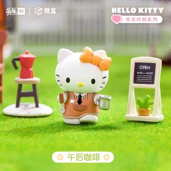 Sanrio Hello Kitty Happy Hour Серия Blind Box Игрушка Девочка Кавайная Кукла Caja Ciega Фигурка Игрушки Детский Сюрприз Модель Таинственная Коробка