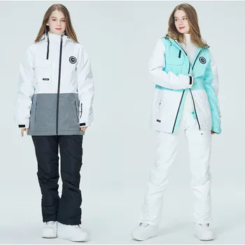 Женская лыжная одежда, куртка для сноуборда, комплект брюк, Мужская лыжная одежда, зимние костюмы, водонепроницаемая ветрозащитная теплая зимняя спортивная одежда на открытом воздухе