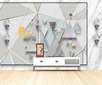 Скандинавский современный минималистичный геометрический фон из искусственного мрамора, наклейка на стену для телевизора, диван, гостиничный инвентарь, обои на заказ, 3D обои