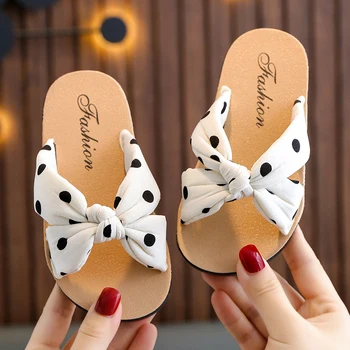 Тапочки Для маленьких девочек на мягкой нескользящей подошве, богемные сандалии принцессы для малышей, летняя пляжная детская обувь