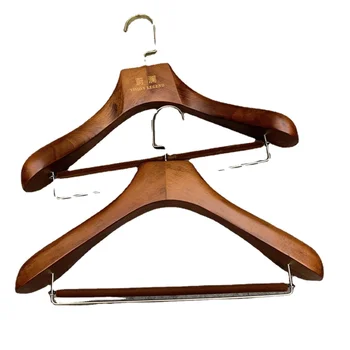 Широкая буковая вешалка для костюмов, высококачественная вешалка для одежды, вешалка для одежды из толстого массива дерева